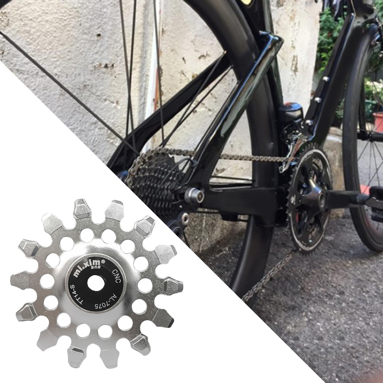 Bike Rear Derailleur Pulley Components Lightweight Easy Installation Bearing Silver
