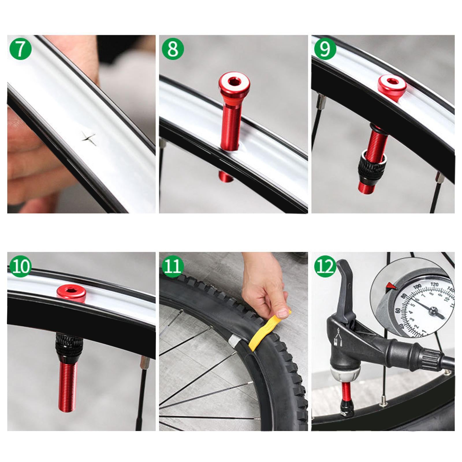 Tubeless Tire Valve Stem with Valve Stem Caps Premium Tubeless Tire Tape Rim Tape 27mm Black