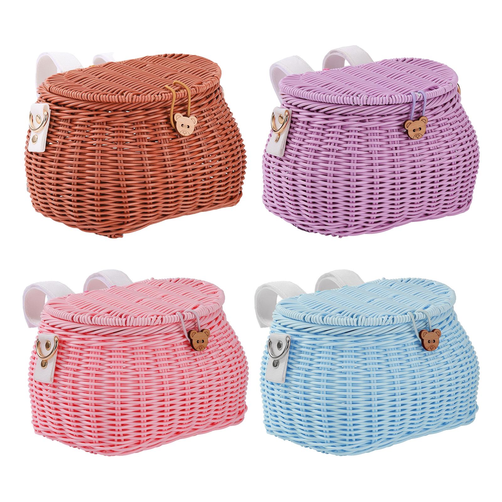 Kids Bike Basket Cycling Basket Durable Storage Basket Handlebar Bike Basket Brown