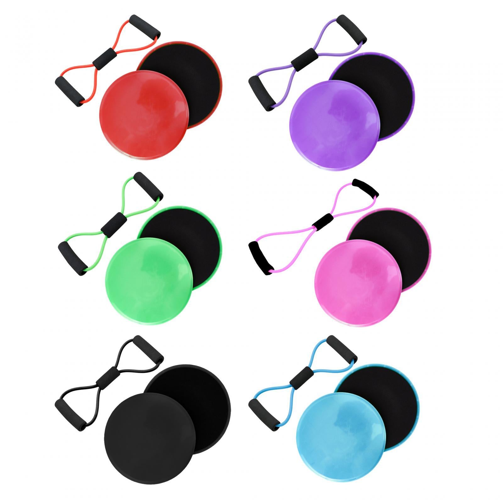 8 Shape Resistance Band and Core Sliders Durable Stretch Resistance Training Purple