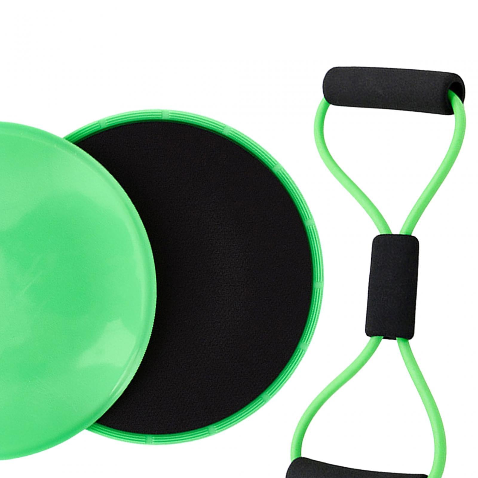 8 Shape Resistance Band and Core Sliders Durable Stretch Resistance Training Green