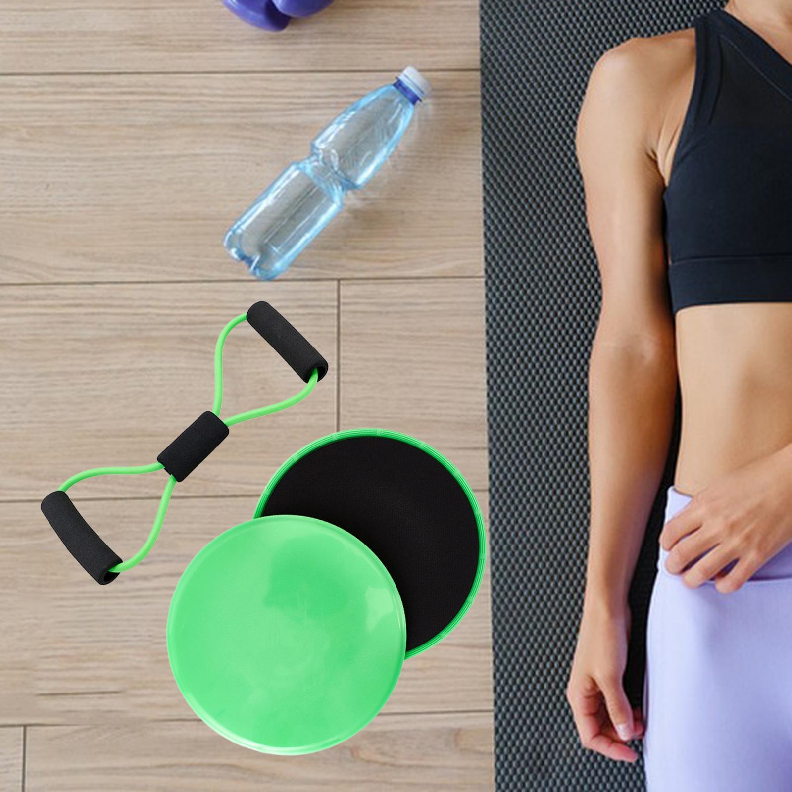 8 Shape Resistance Band and Core Sliders Durable Stretch Resistance Training Green