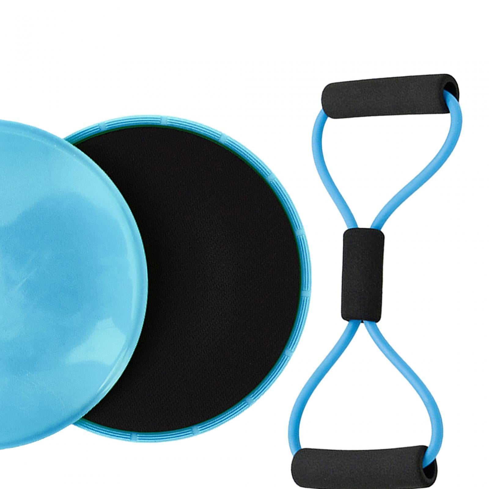 8 Shape Resistance Band and Core Sliders Durable Stretch Resistance Training Blue