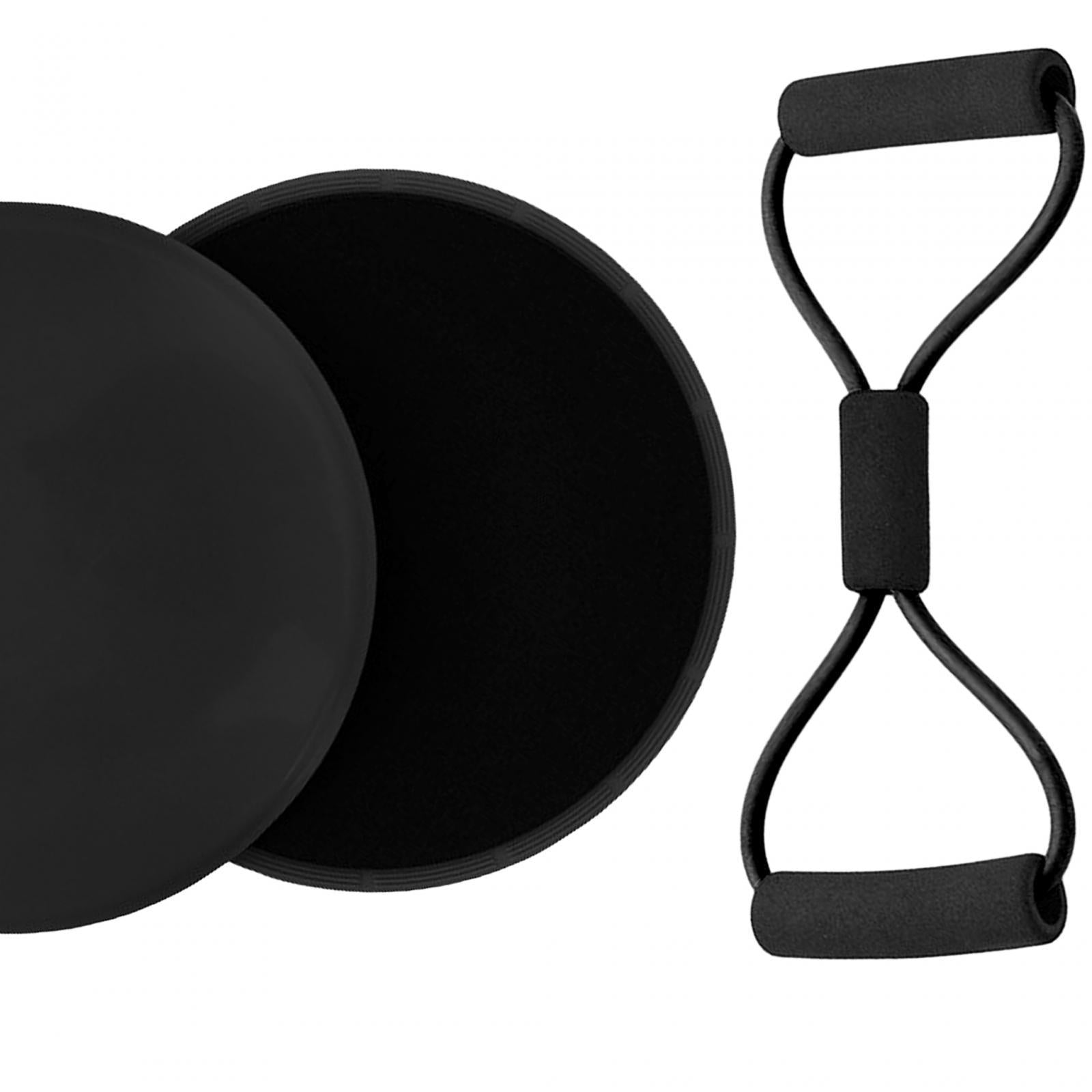 8 Shape Resistance Band and Core Sliders Durable Stretch Resistance Training Black
