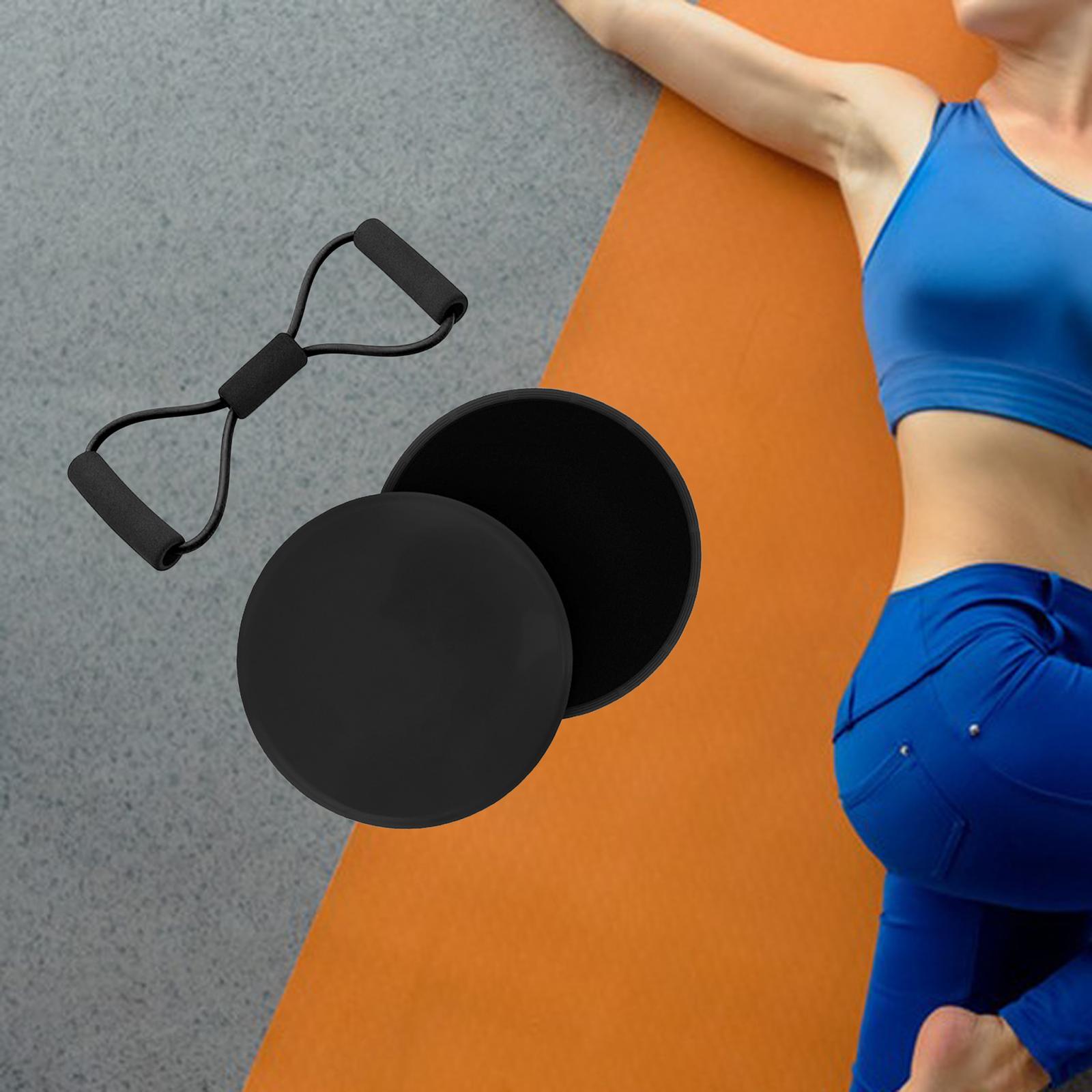 8 Shape Resistance Band and Core Sliders Durable Stretch Resistance Training Black