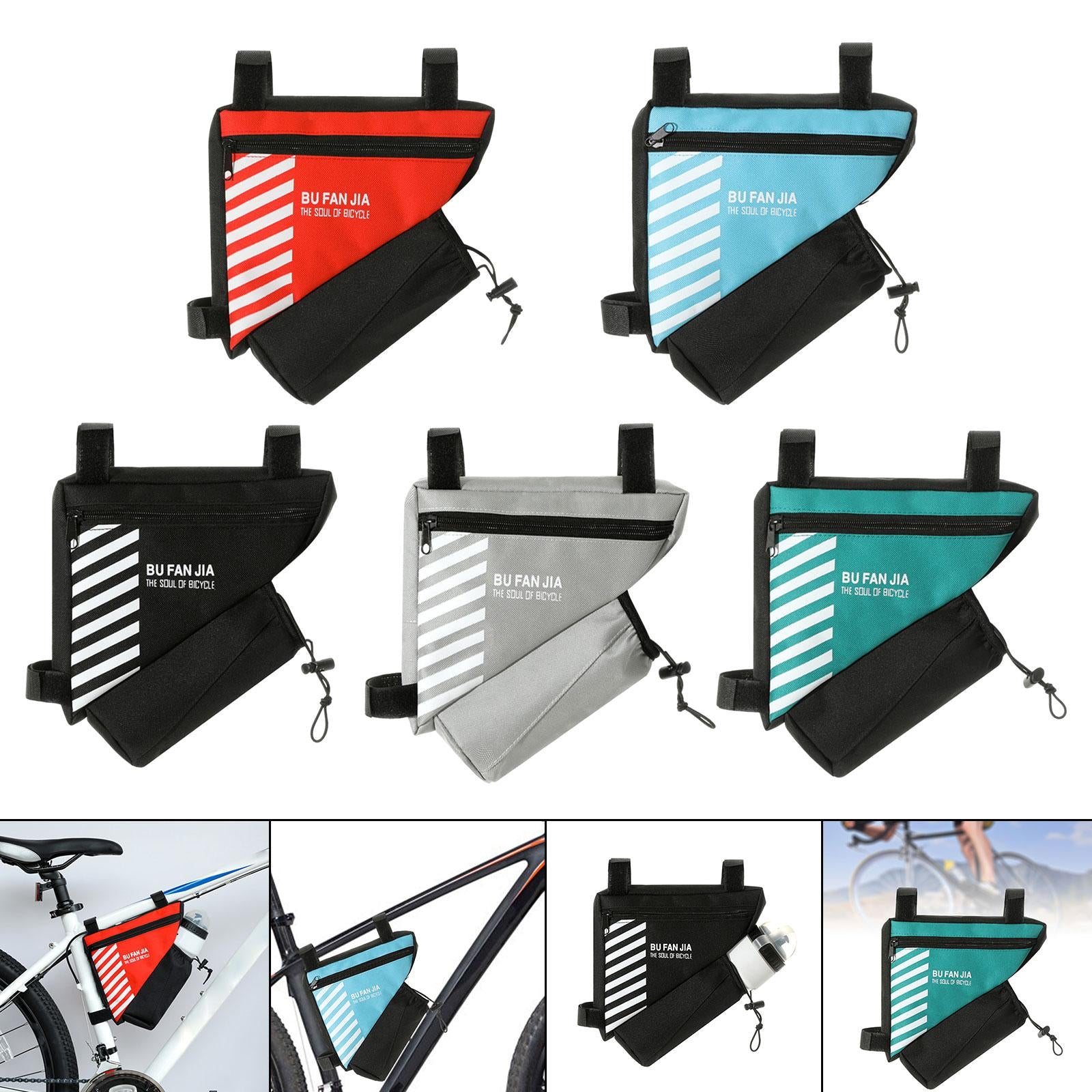 Bike Storage Bag Porable Bicycle Frame Bag for Men Women Mountain Road Bikes Red