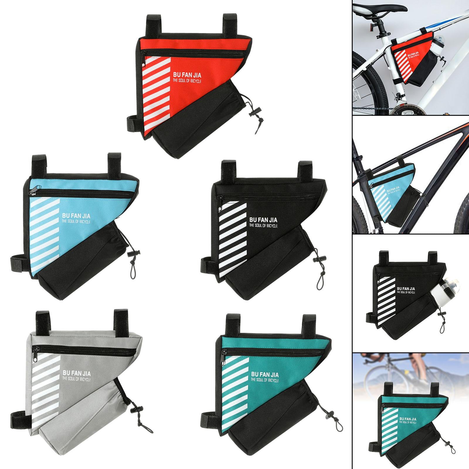 Bike Storage Bag Porable Bicycle Frame Bag for Men Women Mountain Road Bikes Red