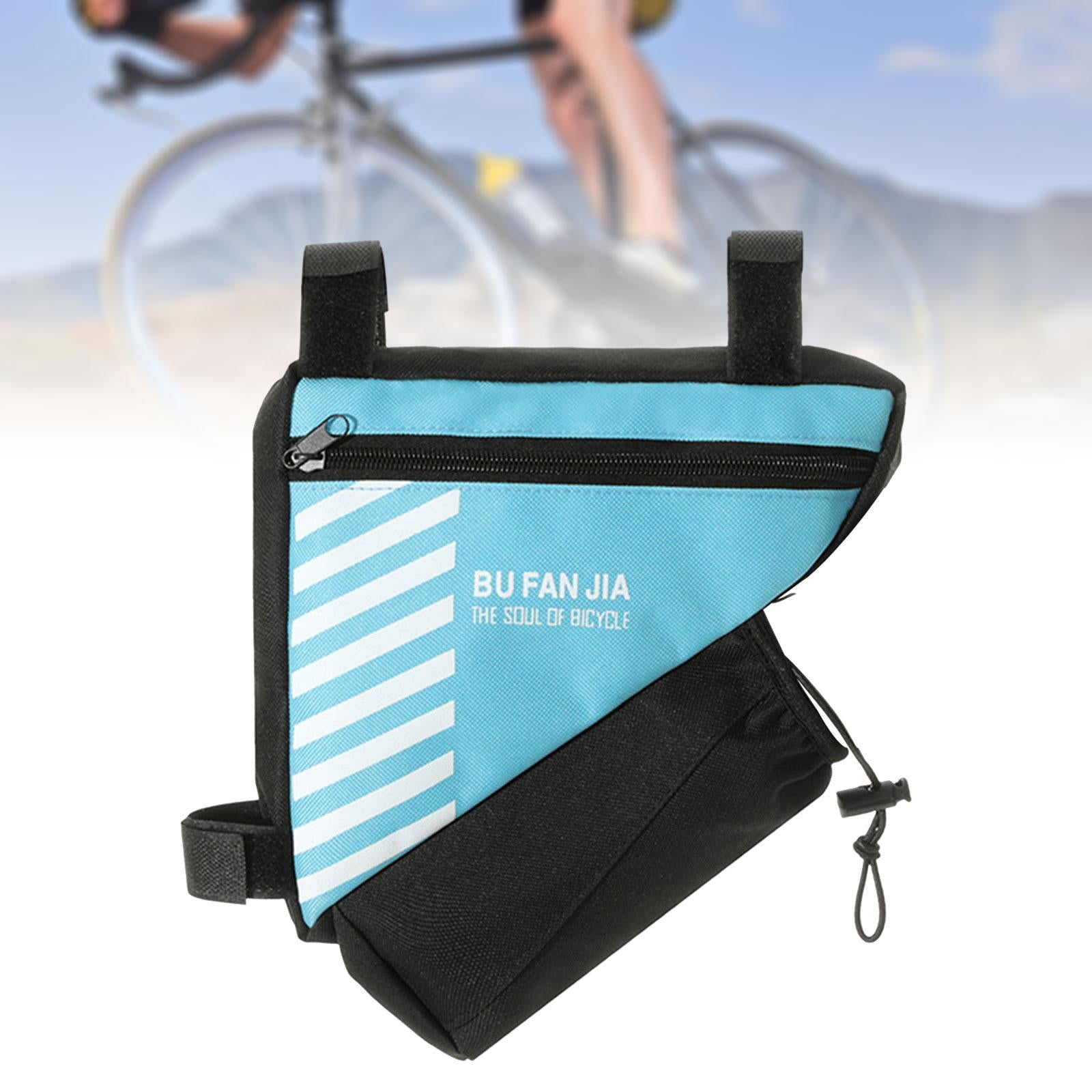 Bike Storage Bag Porable Bicycle Frame Bag for Men Women Mountain Road Bikes Blue