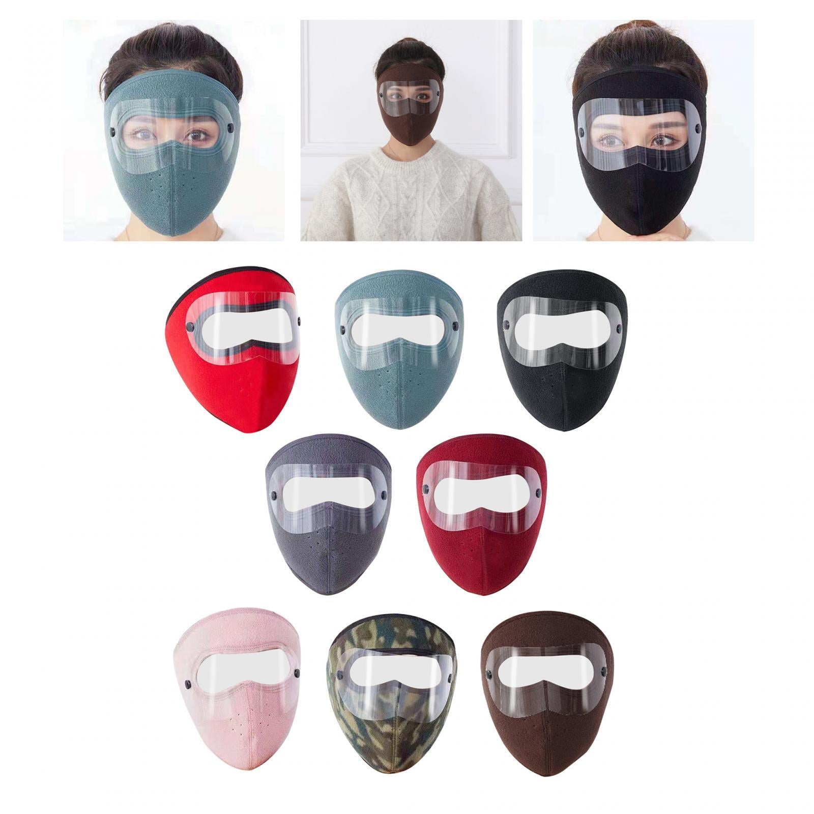 Winter Mask Fleece Breathable Coldproof Face Mask for Skiing Outdoor Cycling Red