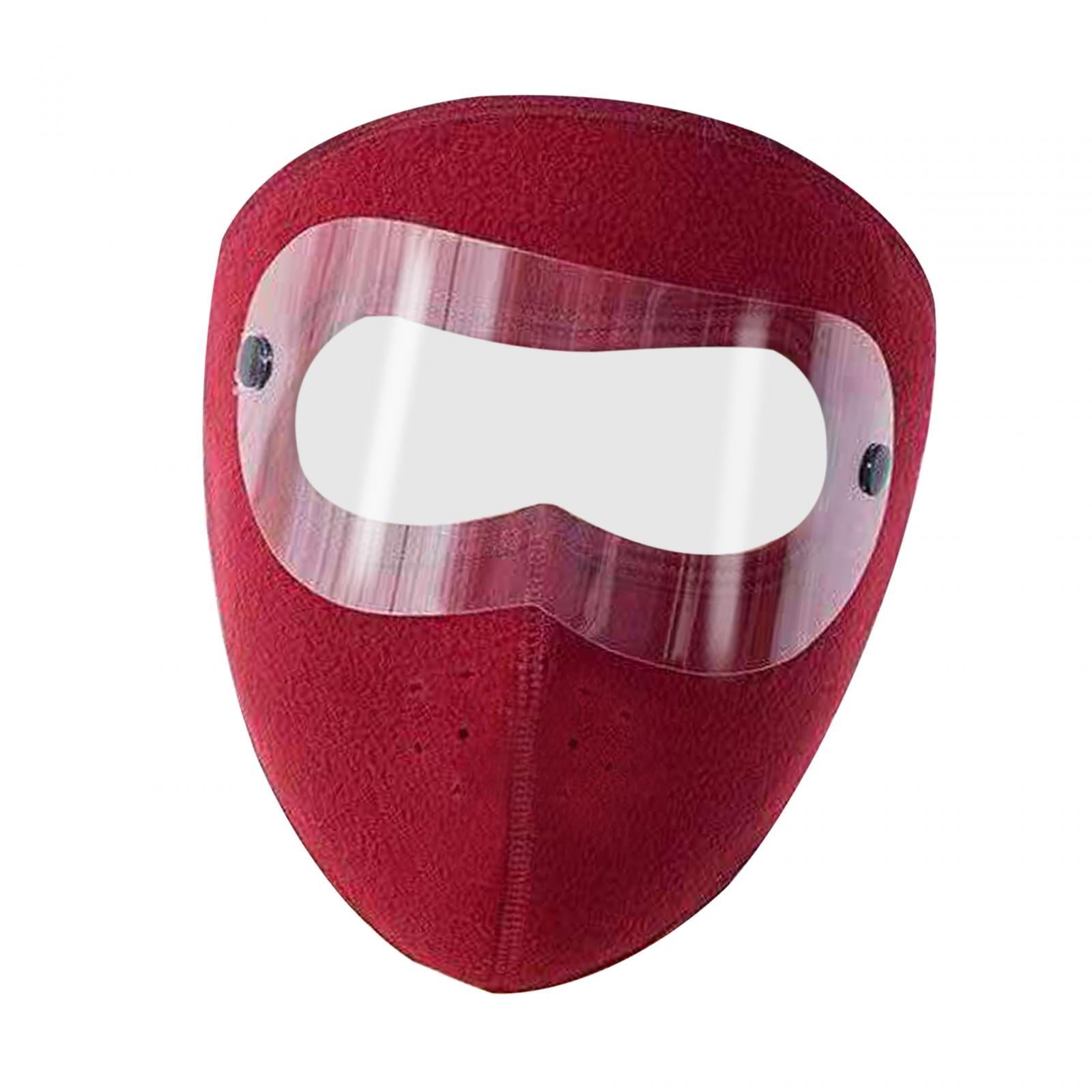 Winter Mask Fleece Breathable Coldproof Face Mask for Skiing Outdoor Cycling Dark Red