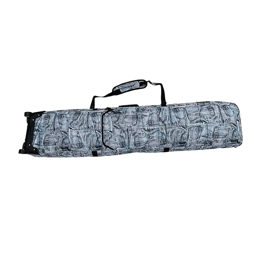 Snowboard Bag with Wheels Backpack Men Women Skis Accessories Padded Skiing Bag 146cmx32cmx18cm