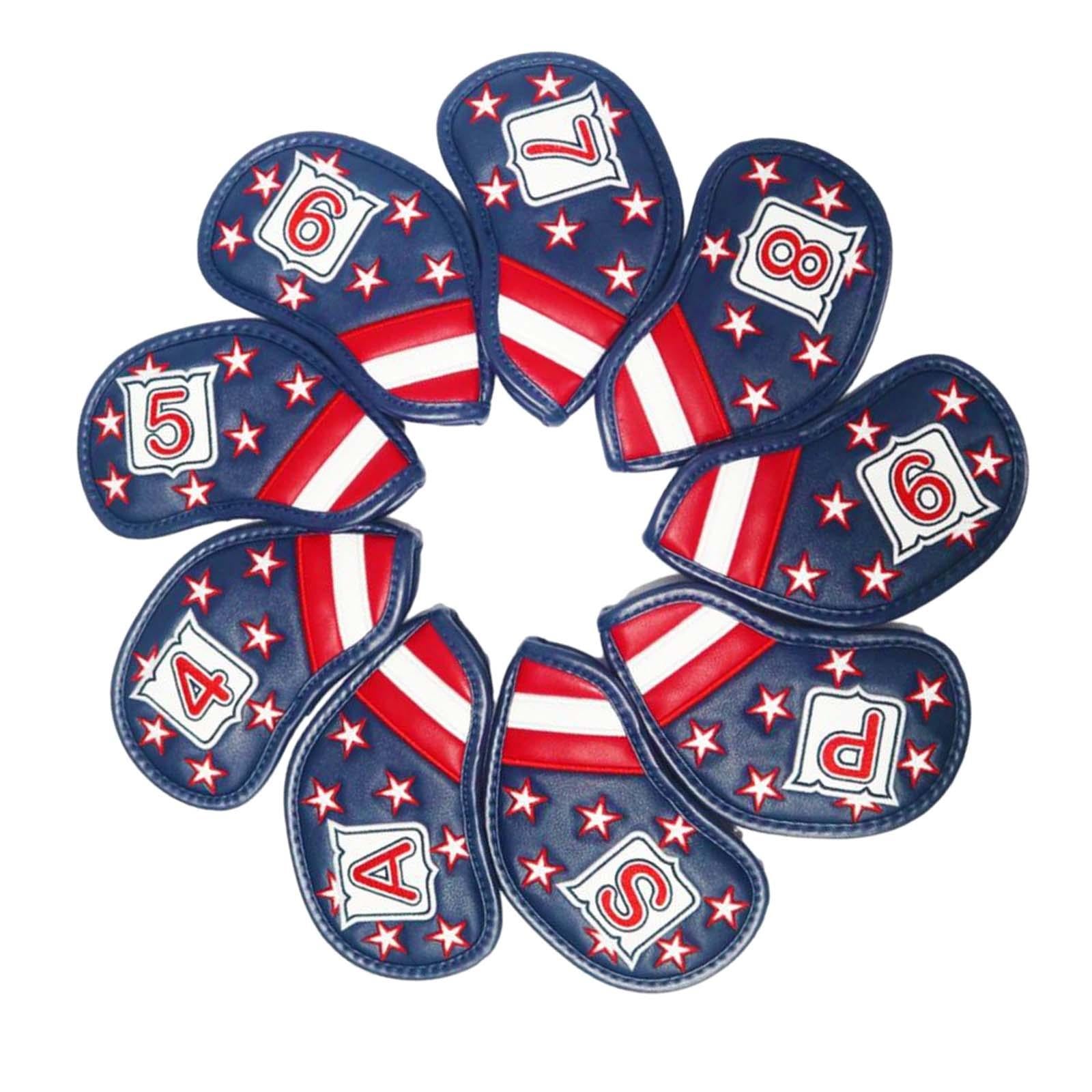 9x Golf Iron Club Head Covers Set Golf Iron Headcovers for Golfer Gift Adult