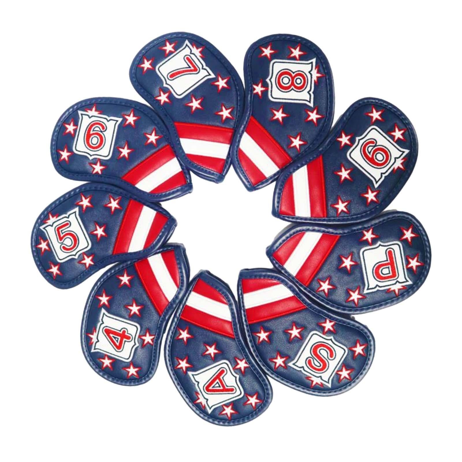 9x Golf Iron Club Head Covers Set Golf Iron Headcovers for Golfer Gift Adult