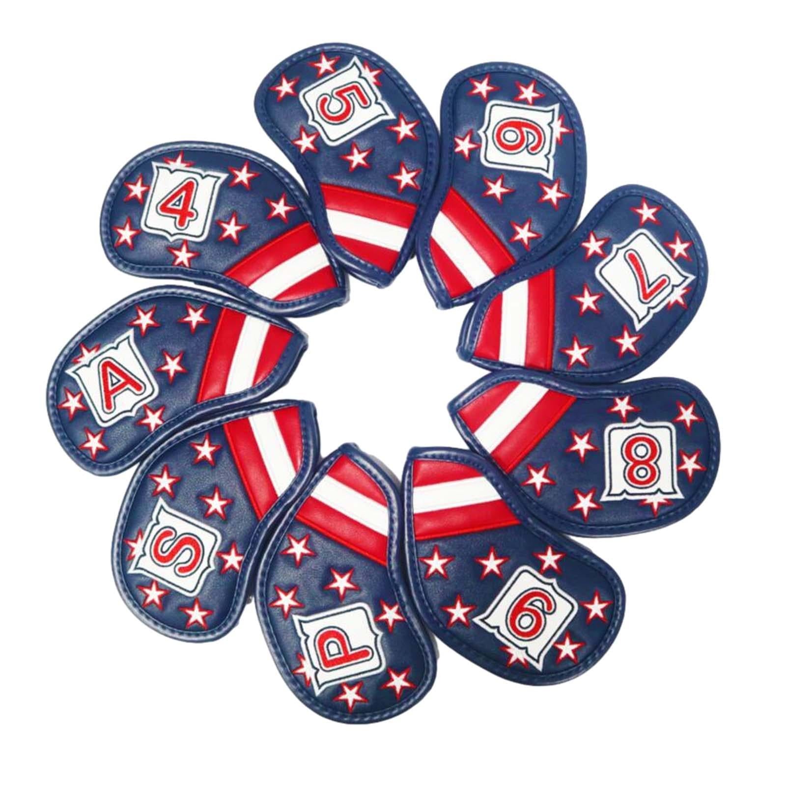 9x Golf Iron Club Head Covers Set Golf Iron Headcovers for Golfer Gift Adult