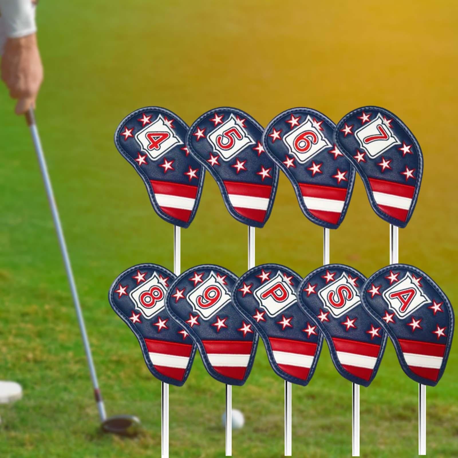 9x Golf Iron Club Head Covers Set Golf Iron Headcovers for Golfer Gift Adult
