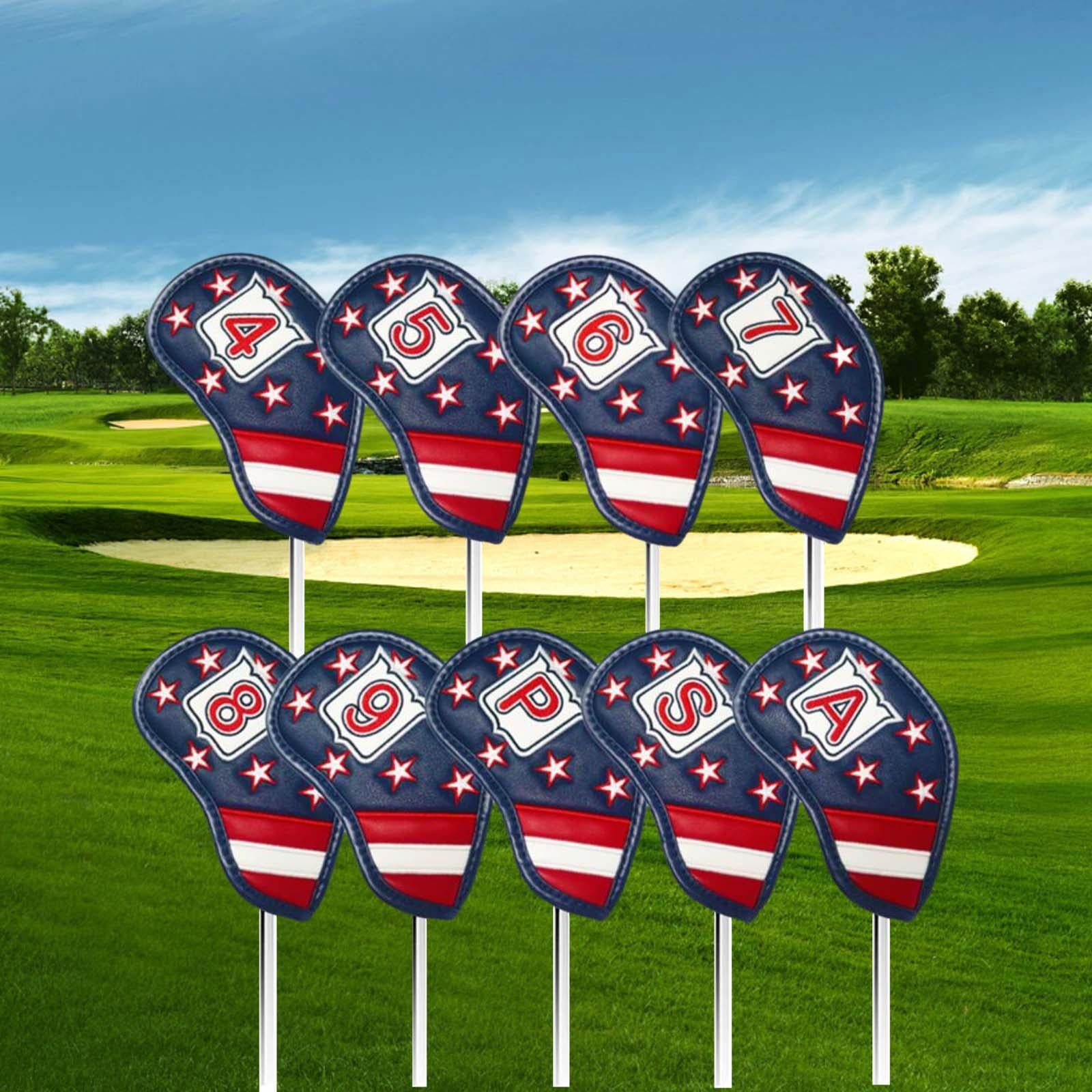 9x Golf Iron Club Head Covers Set Golf Iron Headcovers for Golfer Gift Adult