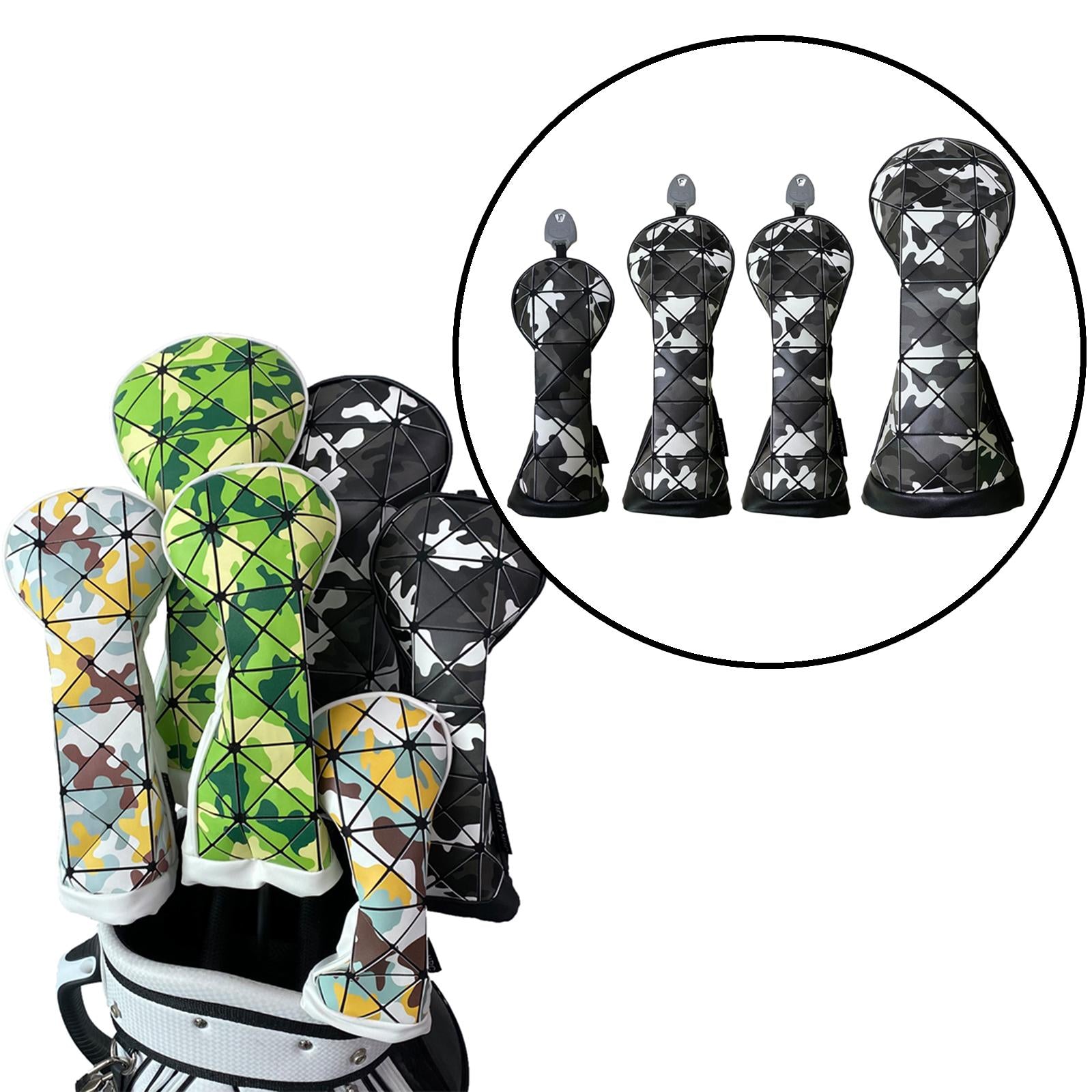 Golf Club Head Cover Protective Sleeve Driver Headcover Golf Club Protectors 4pcs Black