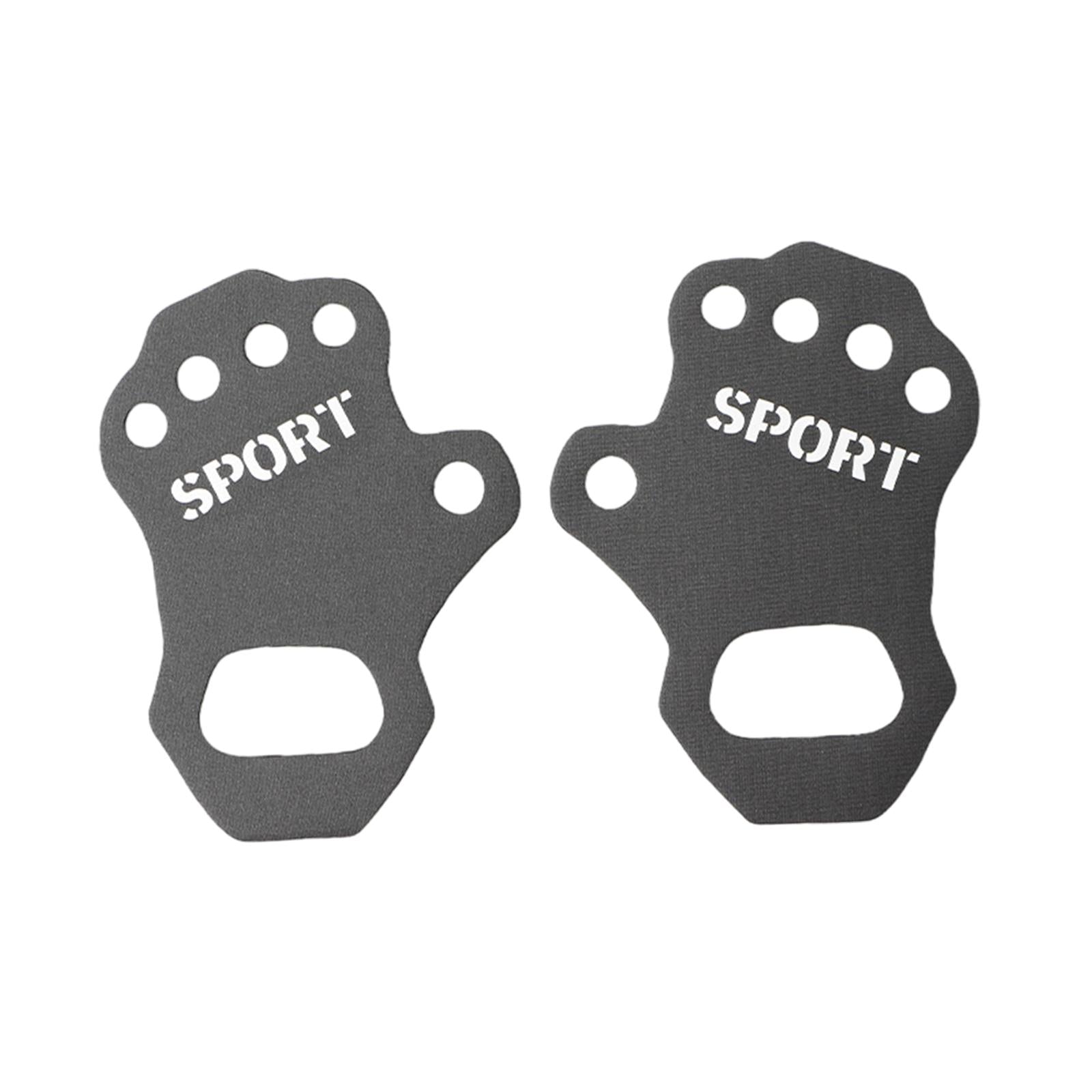 3xWorkout Gloves Hand Grips Weightlifting Grip Pads for Men Women Deadlift M Grey