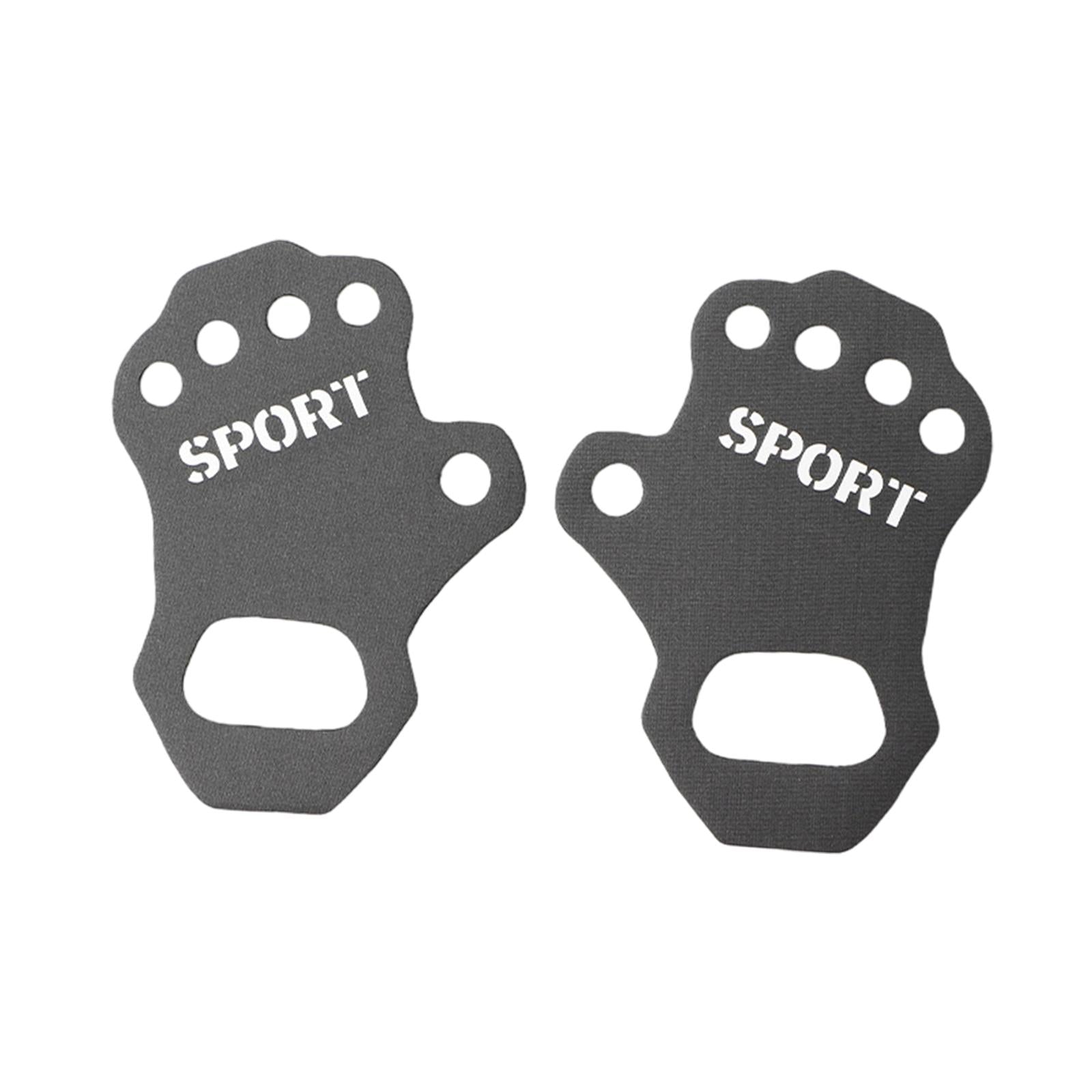 3xWorkout Gloves Hand Grips Weightlifting Grip Pads for Men Women Deadlift M Grey