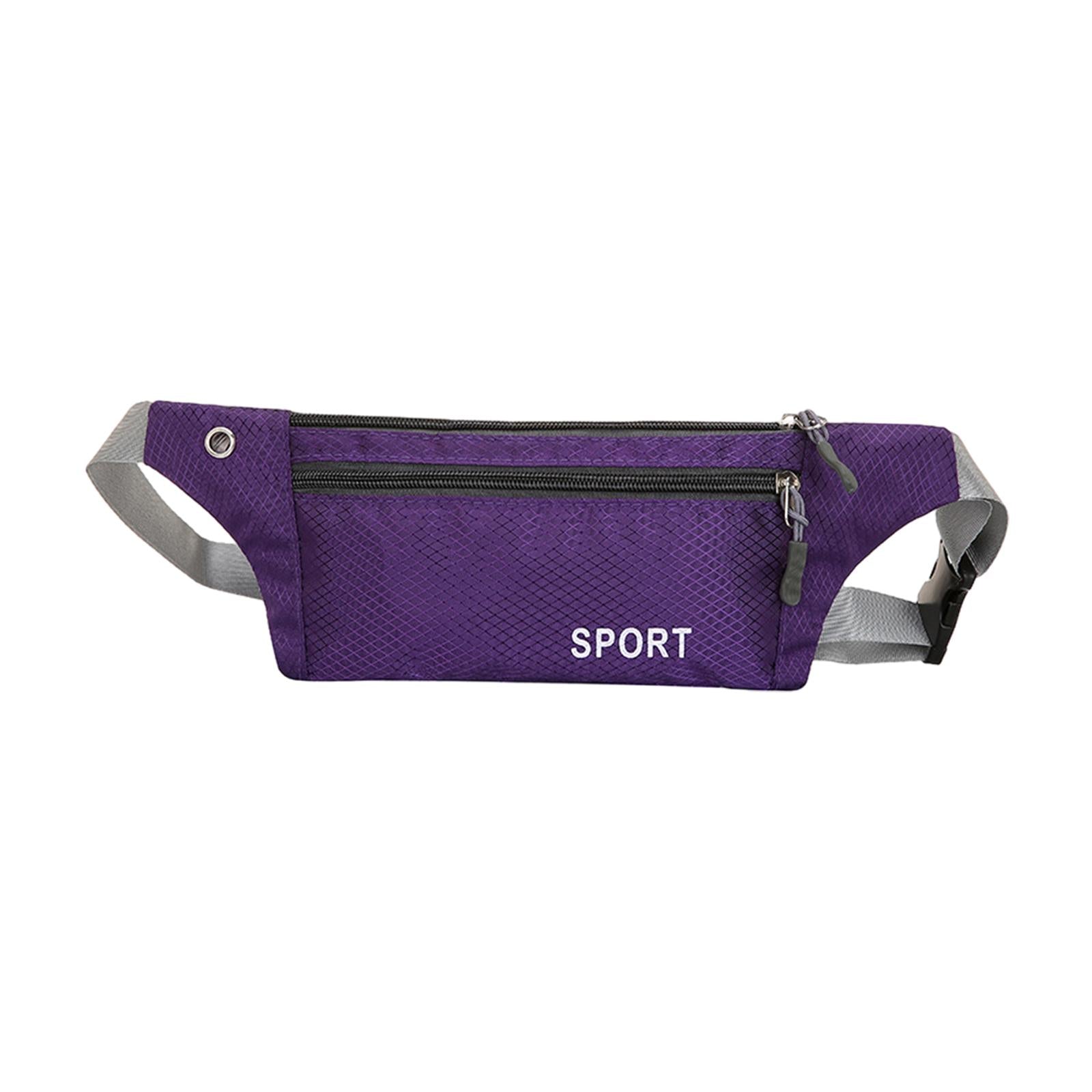 Running Waist Pack Adjustable Exercise Waist Pouch for Hiking Walking Riding Violet
