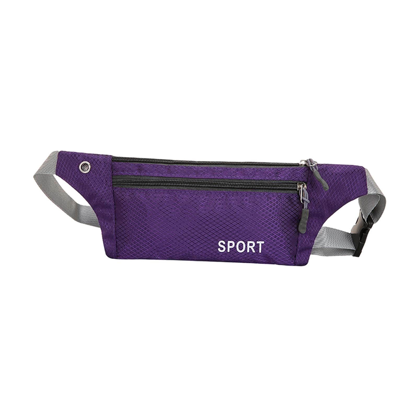 Running Waist Pack Adjustable Exercise Waist Pouch for Hiking Walking Riding Violet