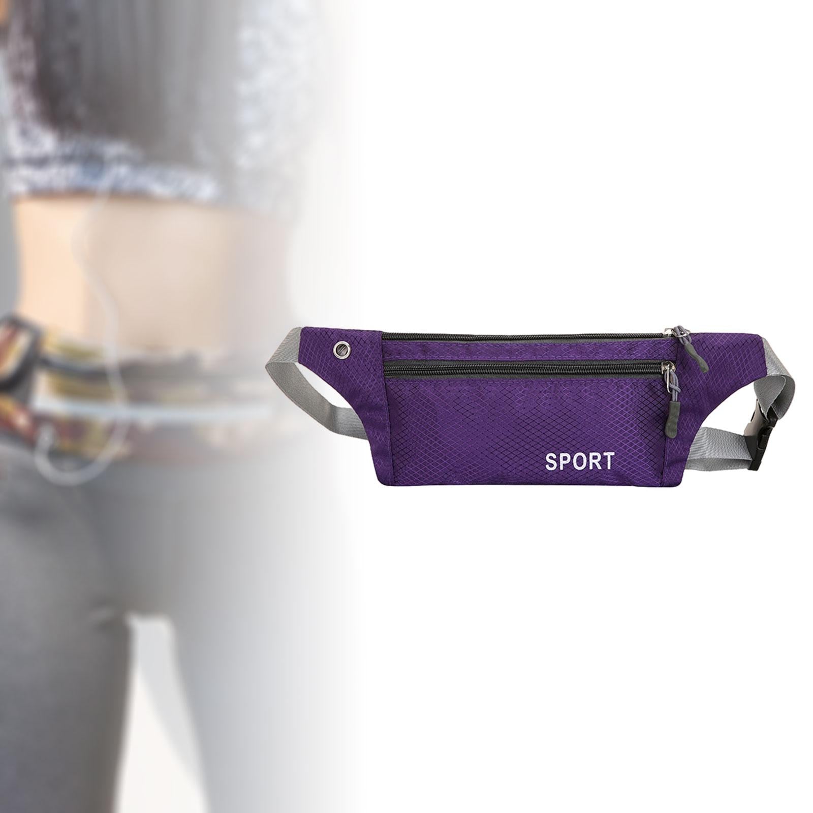 Running Waist Pack Adjustable Exercise Waist Pouch for Hiking Walking Riding Violet