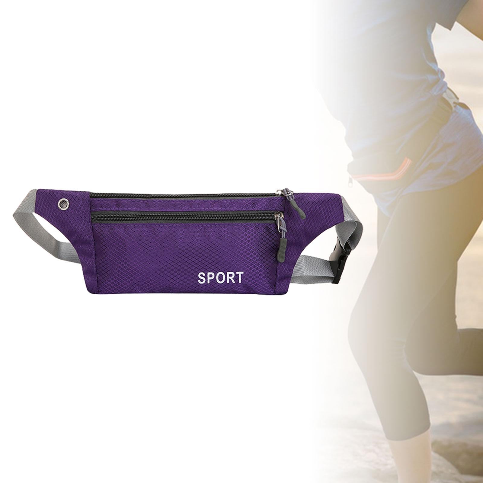Running Waist Pack Adjustable Exercise Waist Pouch for Hiking Walking Riding Violet