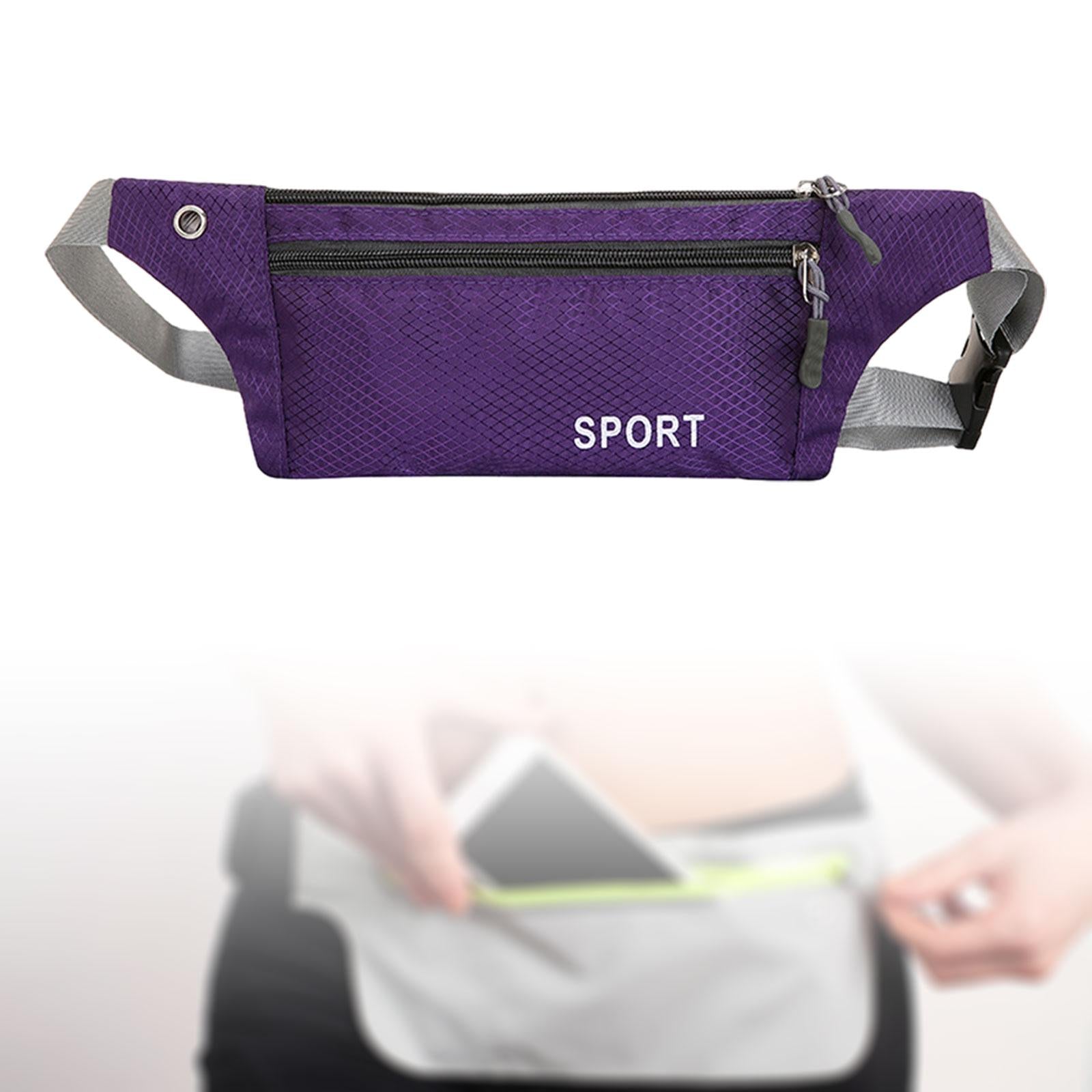 Running Waist Pack Adjustable Exercise Waist Pouch for Hiking Walking Riding Violet