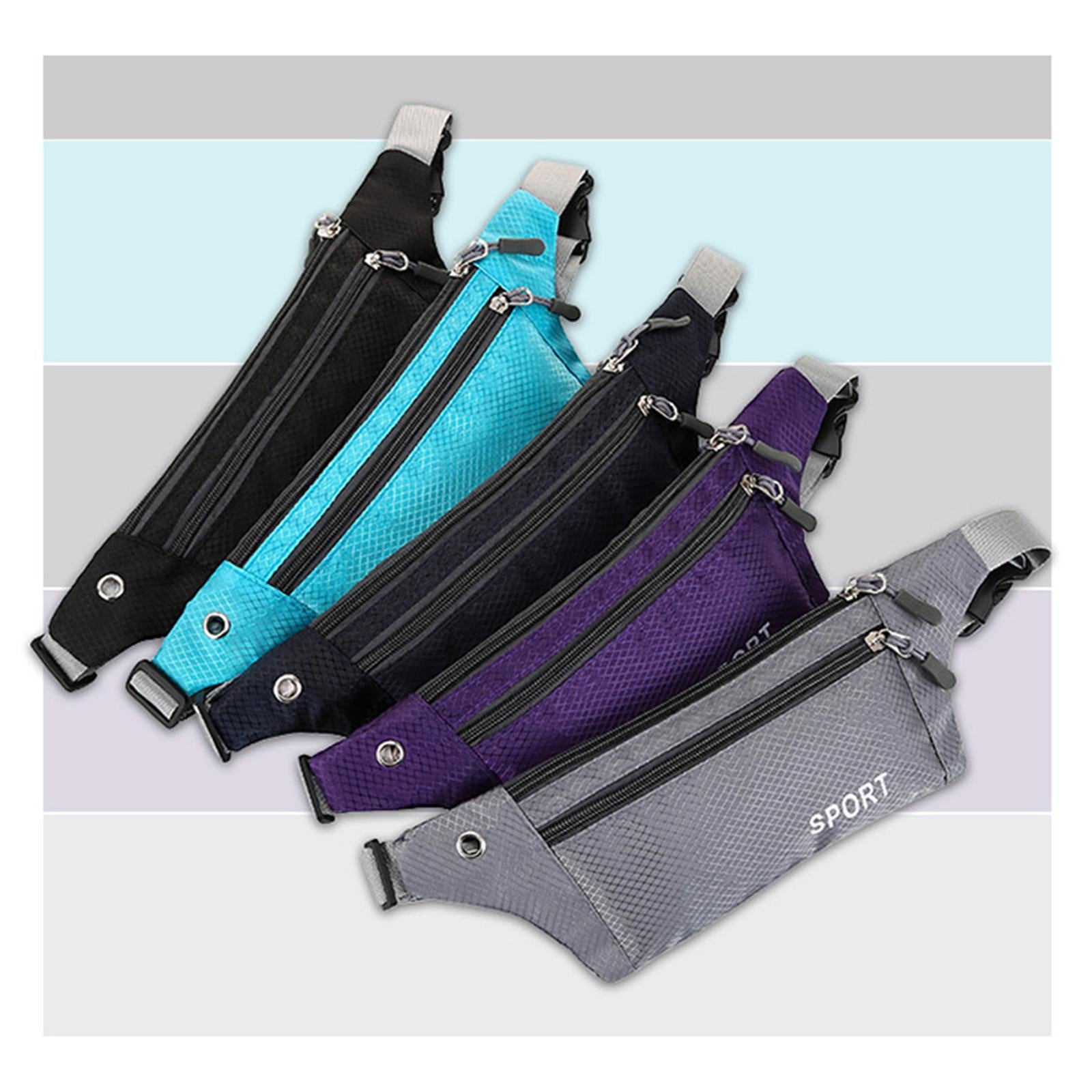 Running Waist Pack Adjustable Exercise Waist Pouch for Hiking Walking Riding Gray