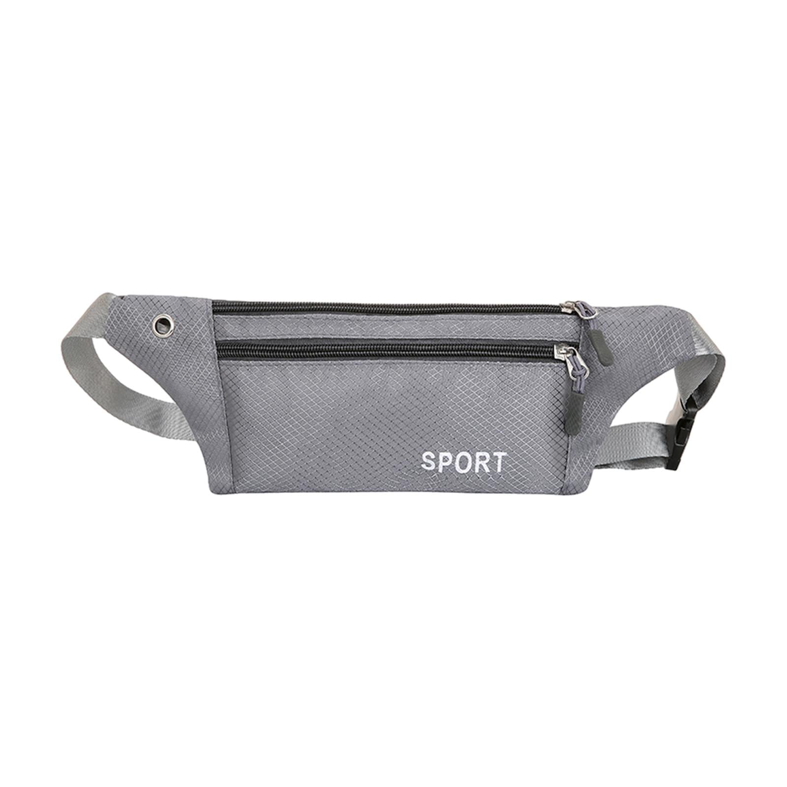 Running Waist Pack Adjustable Exercise Waist Pouch for Hiking Walking Riding Gray