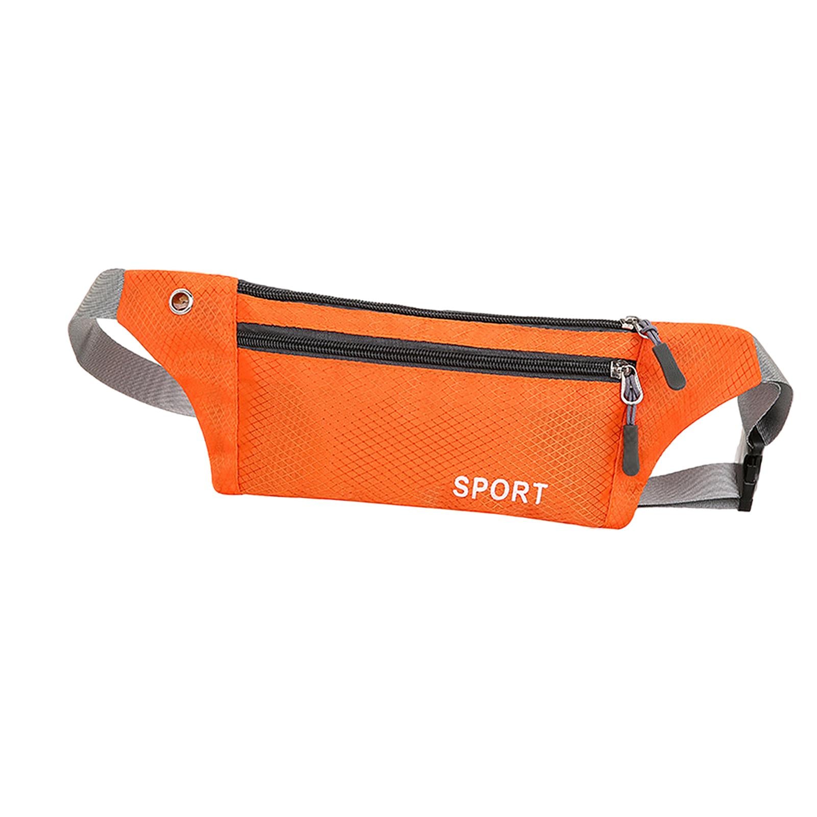 Running Waist Pack Adjustable Exercise Waist Pouch for Hiking Walking Riding Orange