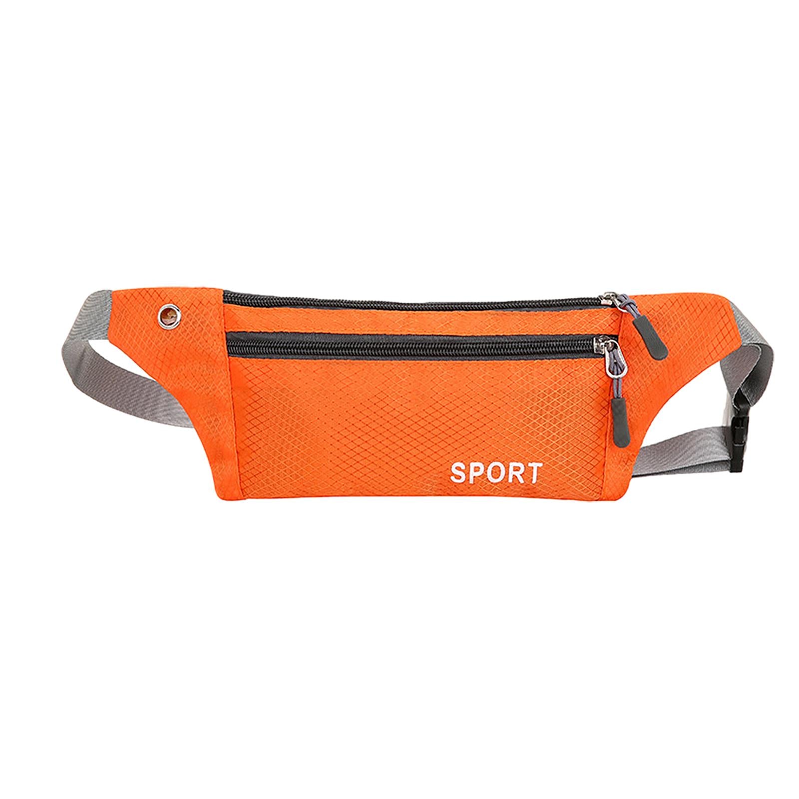 Running Waist Pack Adjustable Exercise Waist Pouch for Hiking Walking Riding Orange