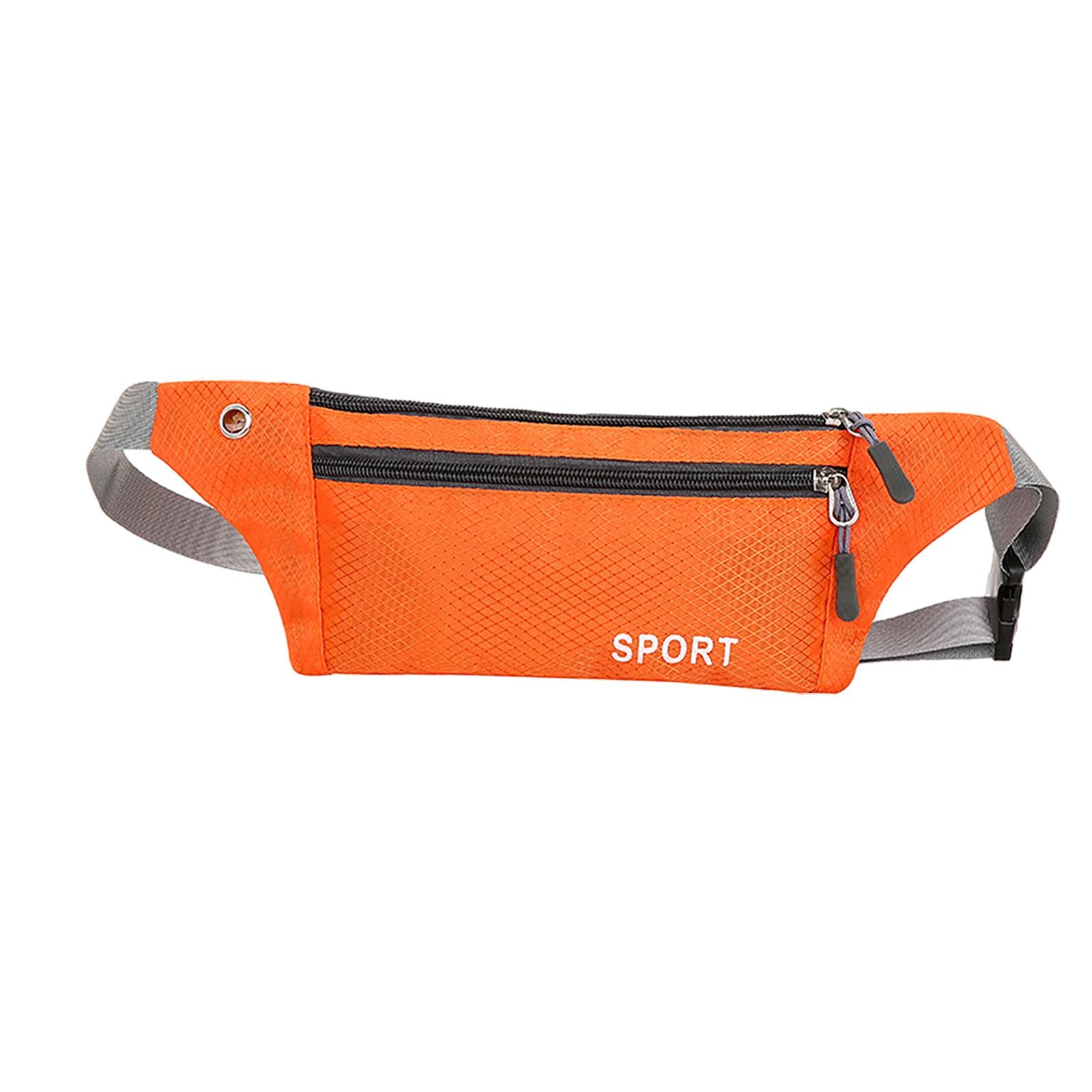 Running Waist Pack Adjustable Exercise Waist Pouch for Hiking Walking Riding Orange