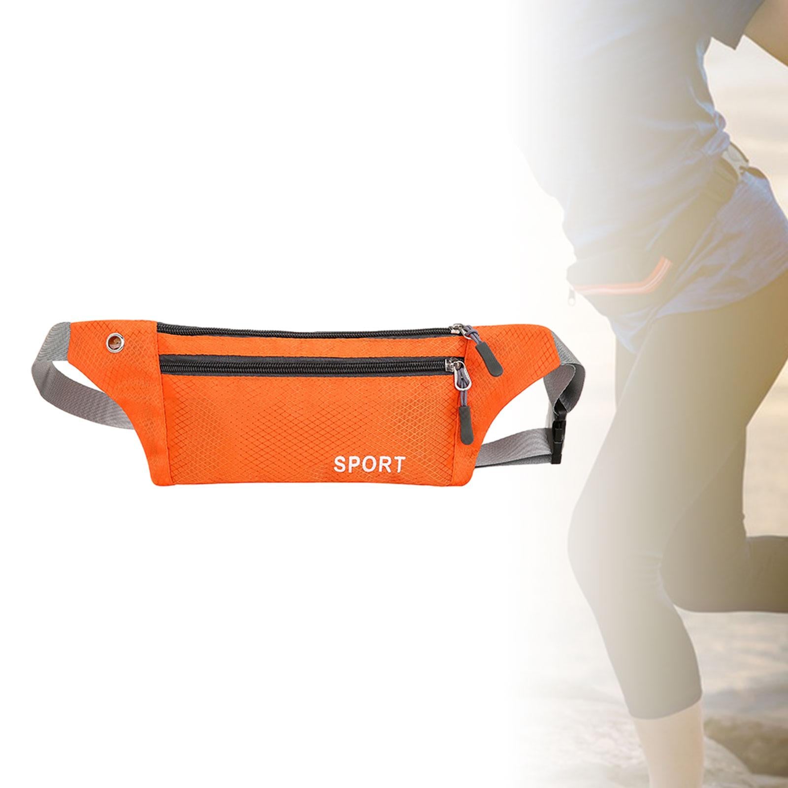 Running Waist Pack Adjustable Exercise Waist Pouch for Hiking Walking Riding Orange