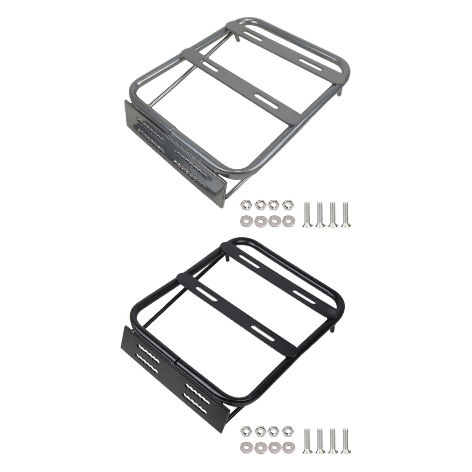 Motorcycle Rear Luggage Rack with Screw Cargo Rack Backrest Storage Box Rack Gray