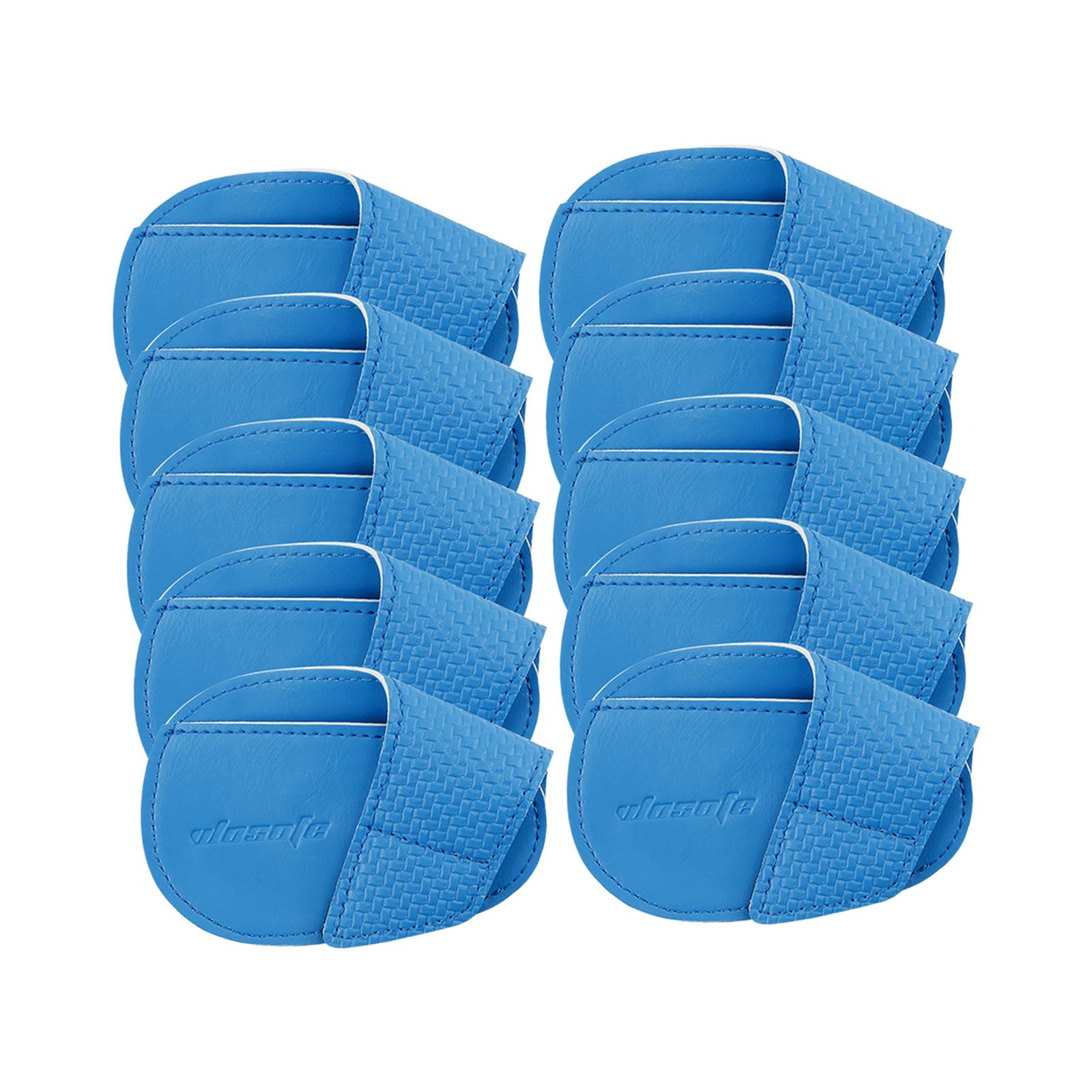 10x Golf Club Headcovers PU Leather Golfer Gift Durable Golf Iron Covers Set L Blue