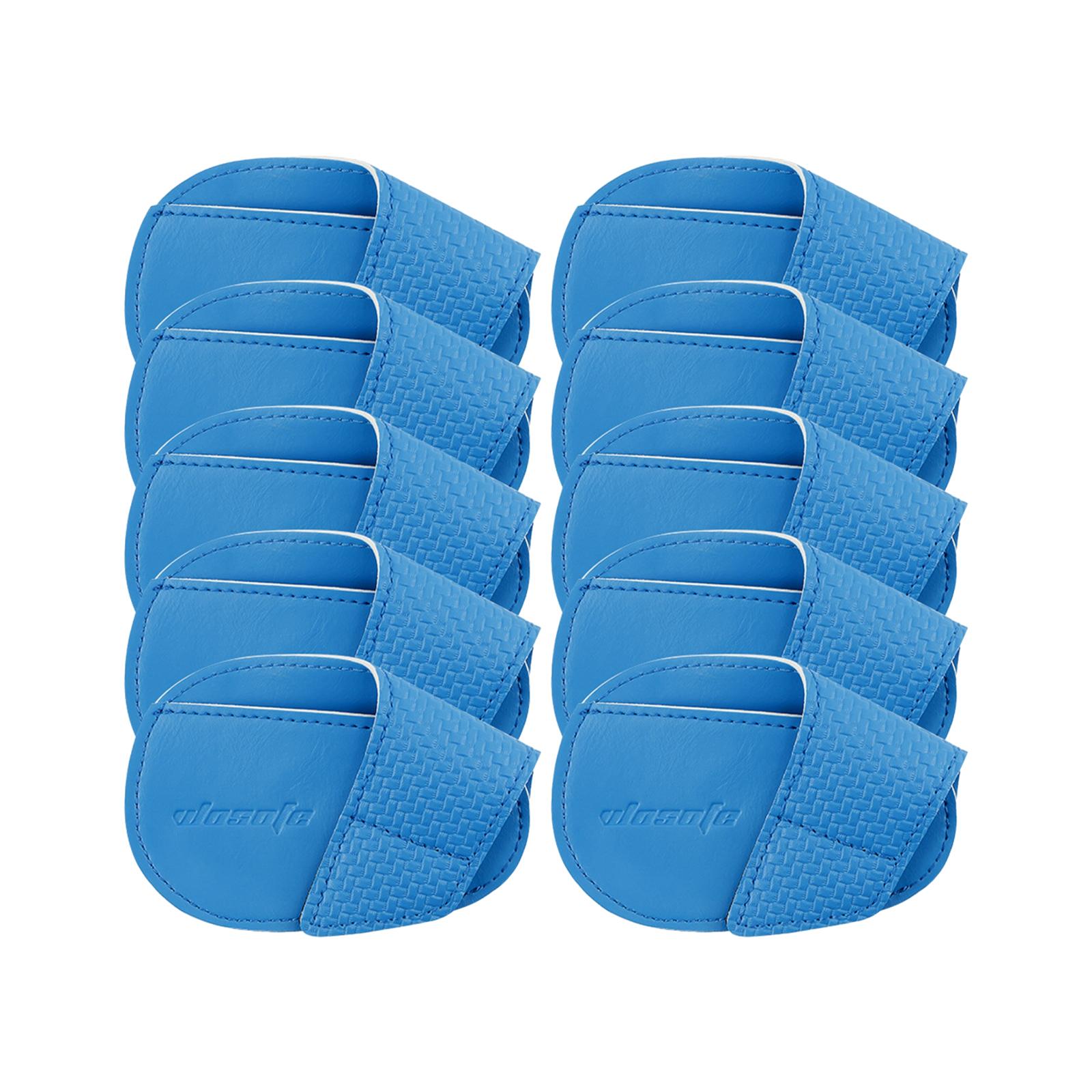 10x Golf Club Headcovers PU Leather Golfer Gift Durable Golf Iron Covers Set L Blue