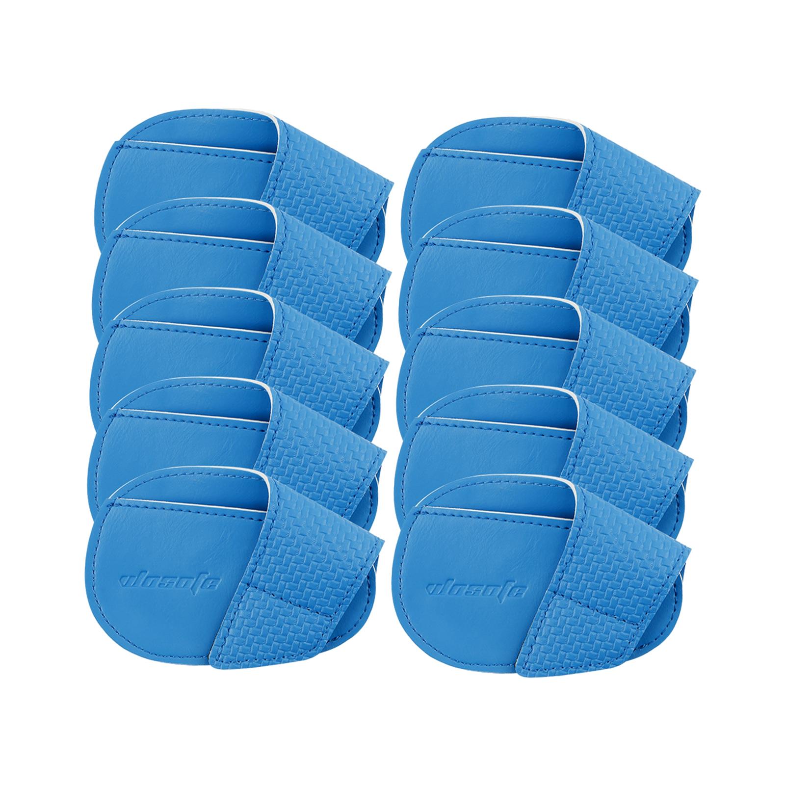 10x Golf Club Headcovers PU Leather Golfer Gift Durable Golf Iron Covers Set L Blue