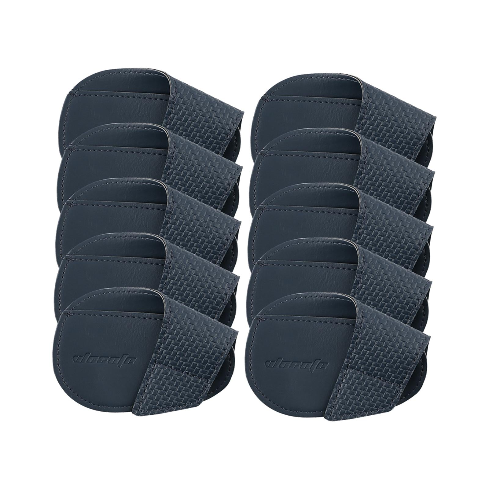 10x Golf Club Headcovers PU Leather Golfer Gift Durable Golf Iron Covers Set L Dark Blue