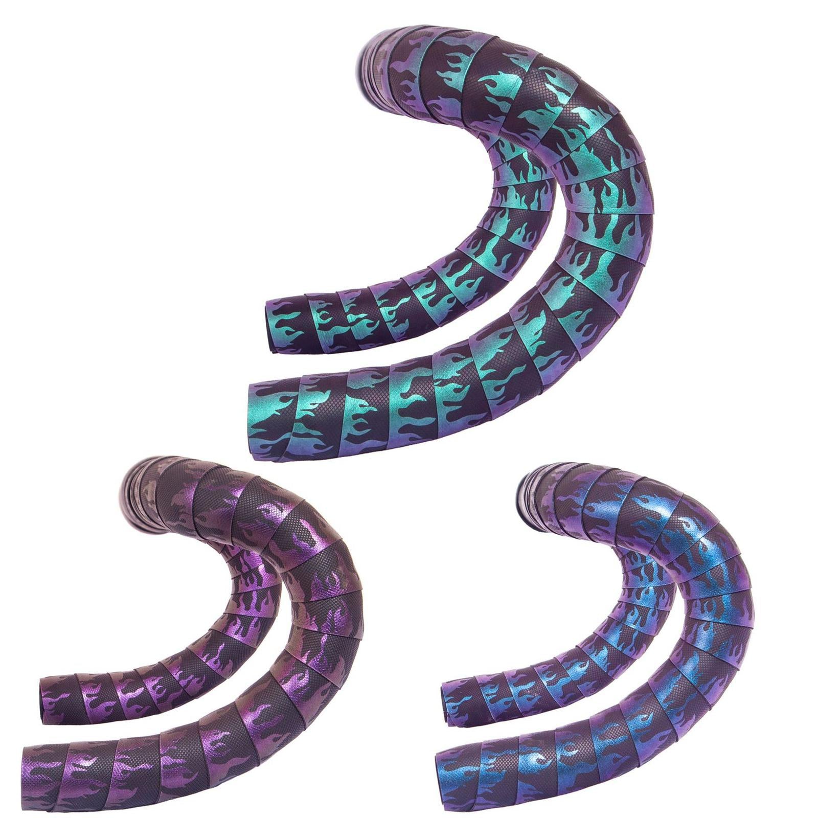 2Pcs Road Bike Handlebar Tapes with End Plug for Outdoor Cycling Grips Cover Blue Purple