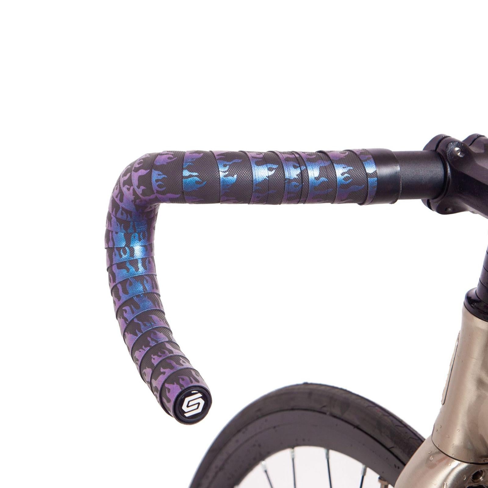 2Pcs Road Bike Handlebar Tapes with End Plug for Outdoor Cycling Grips Cover Blue Purple