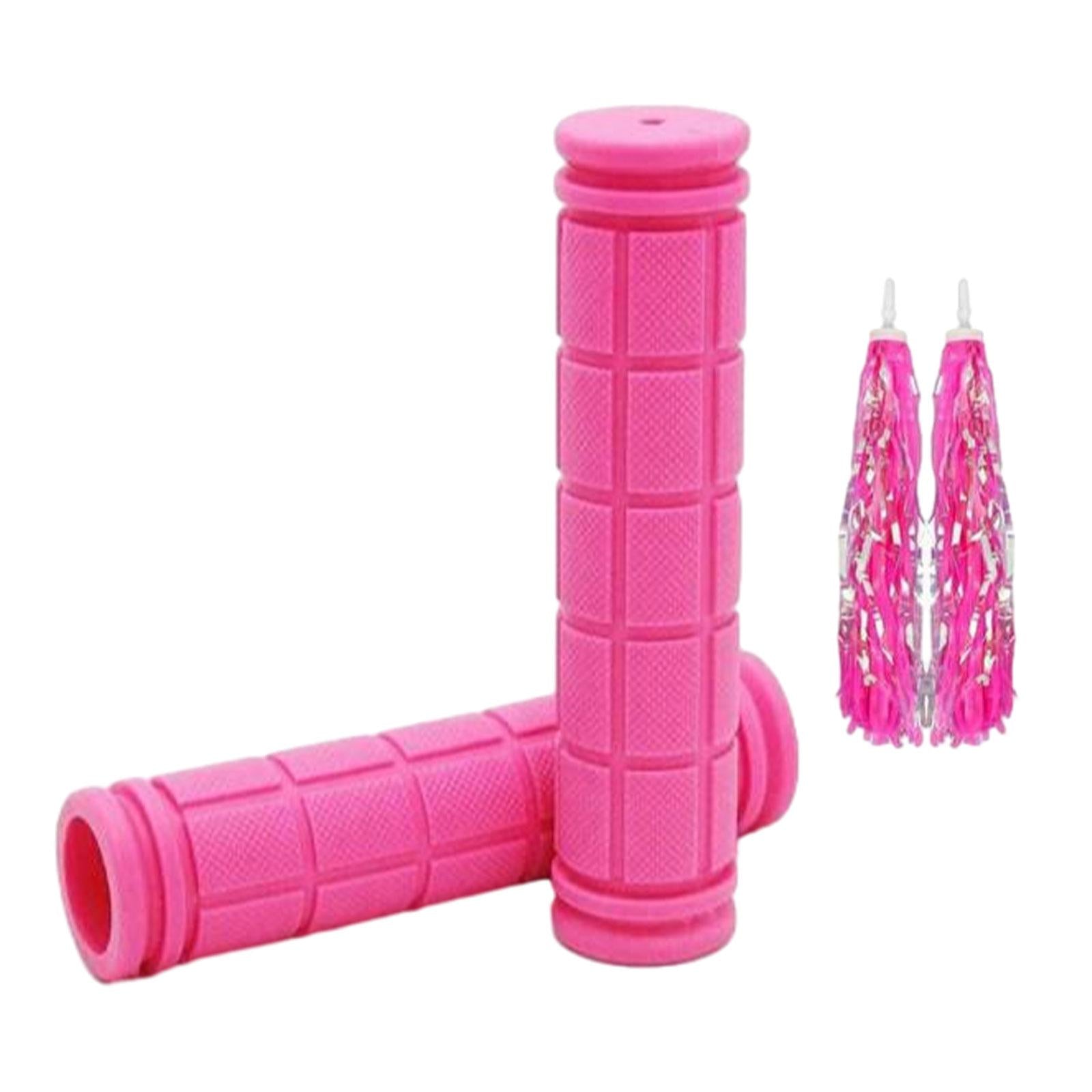 2x Kids Bike Handlebar Grips for Mountain Road Bikes Riding Skateboard Bikes Pink