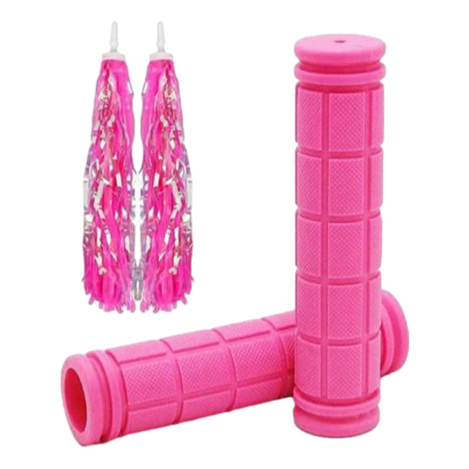2x Kids Bike Handlebar Grips for Mountain Road Bikes Riding Skateboard Bikes Pink