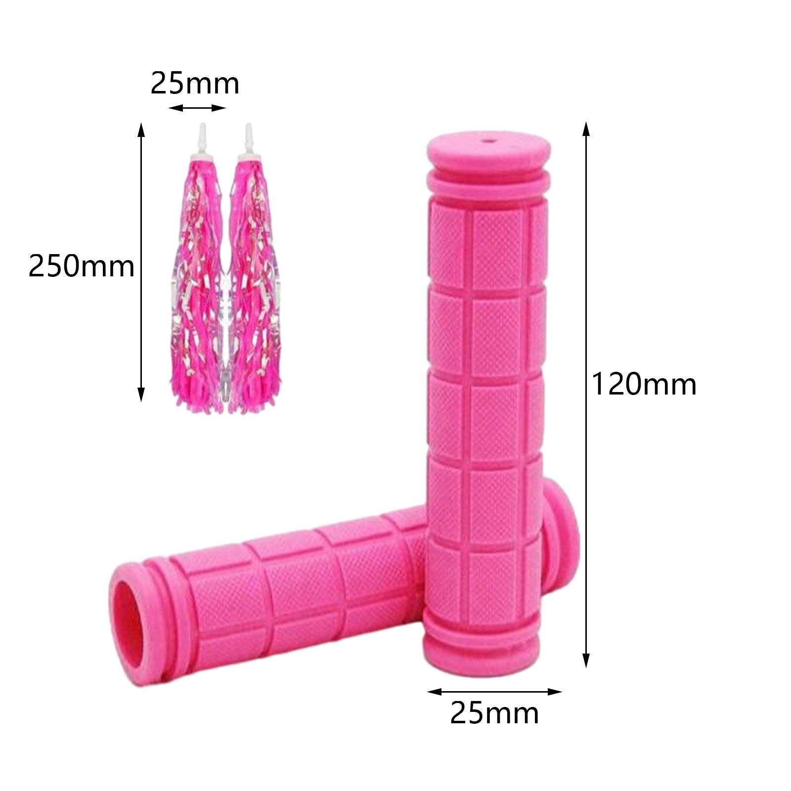 2x Kids Bike Handlebar Grips for Mountain Road Bikes Riding Skateboard Bikes Pink