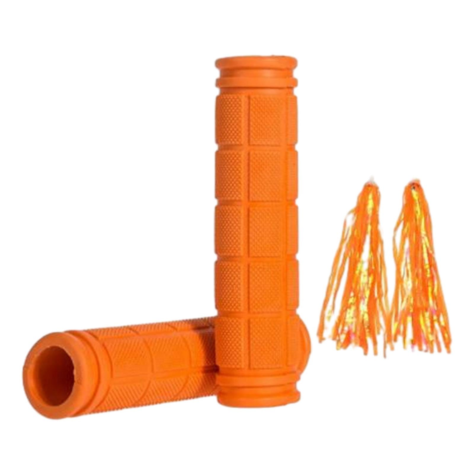 2x Kids Bike Handlebar Grips for Mountain Road Bikes Riding Skateboard Bikes Orange