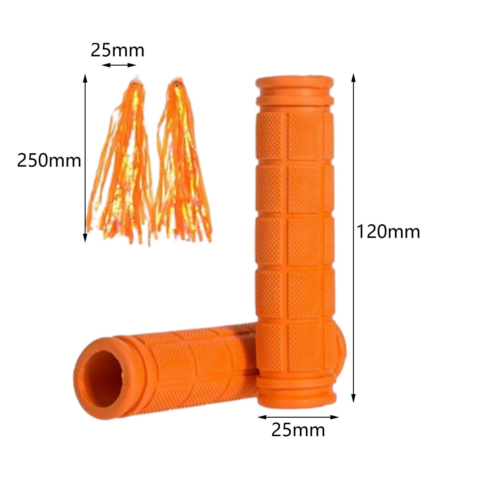 2x Kids Bike Handlebar Grips for Mountain Road Bikes Riding Skateboard Bikes Orange