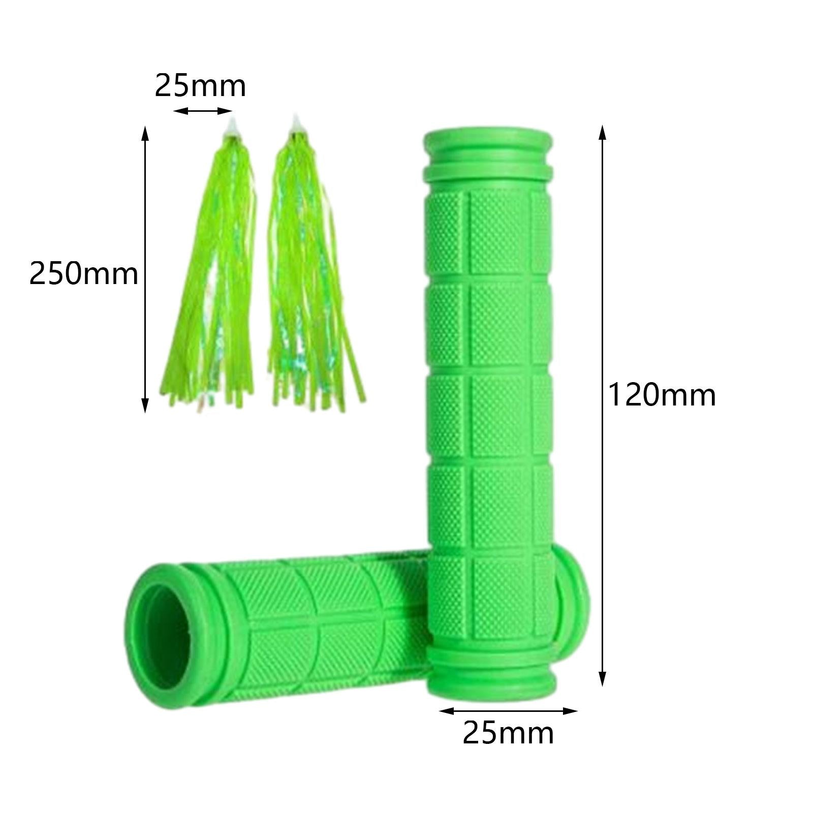2x Kids Bike Handlebar Grips for Mountain Road Bikes Riding Skateboard Bikes Green