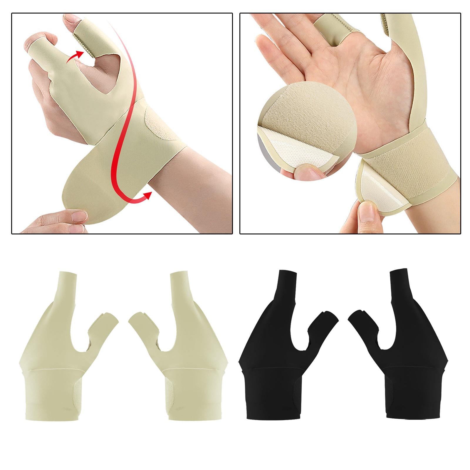 Two Finger Wrist Brace Adults Wrist Strap for Fitness Equipment Table Tennis Skin Color Left