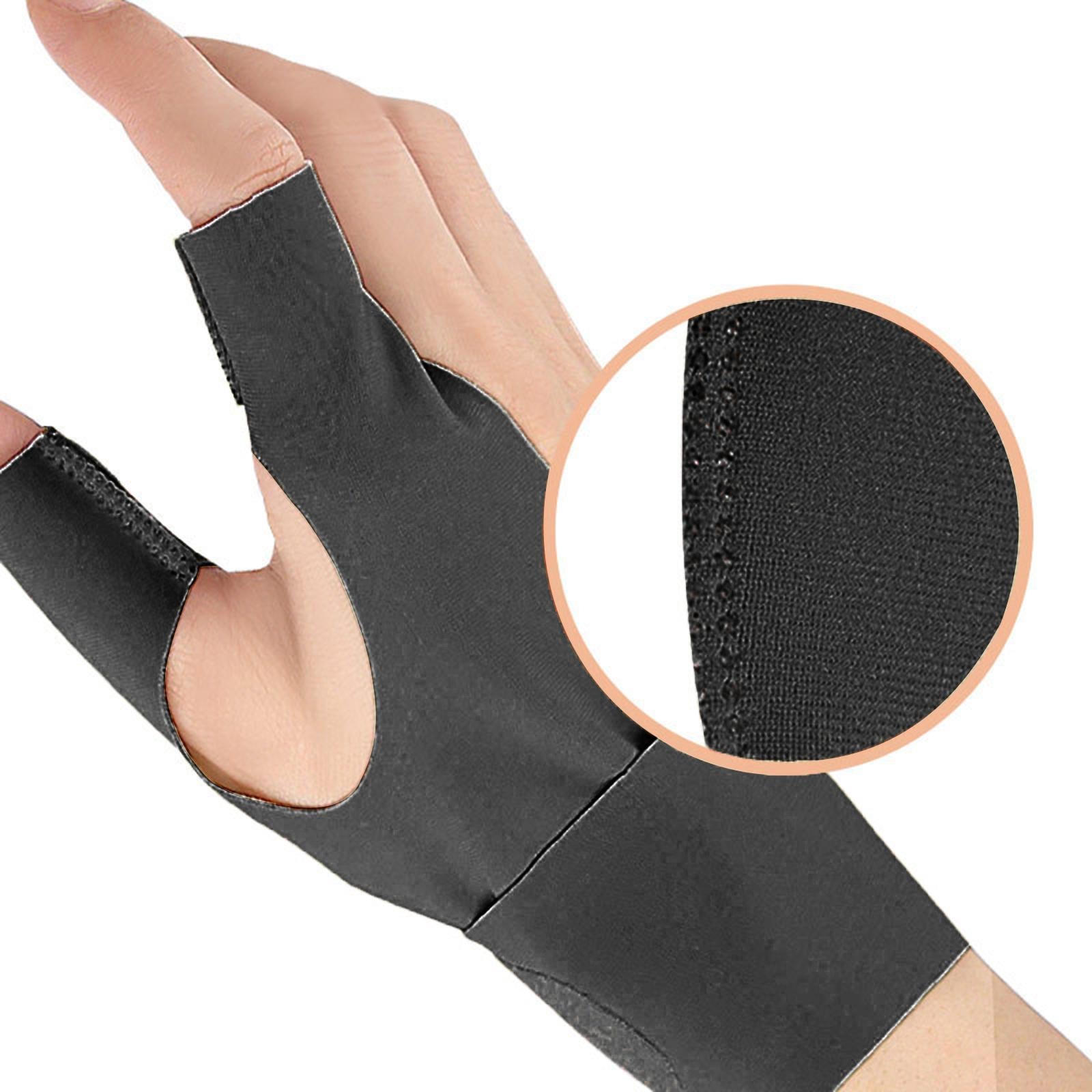 Two Finger Wrist Brace Adults Wrist Strap for Fitness Equipment Table Tennis Black Left