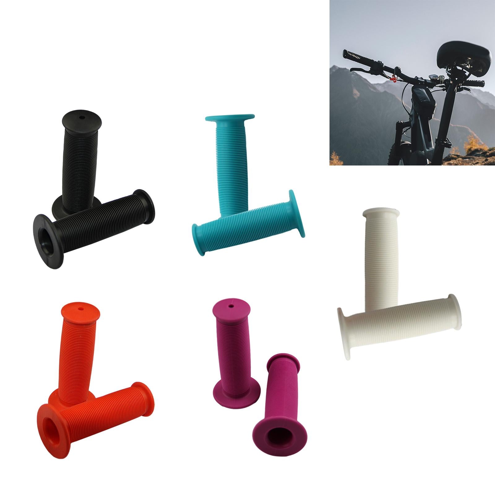 Bike Handlebar Grips Replacement Rubber Non Slip for Folded Bikes Road Bikes Black